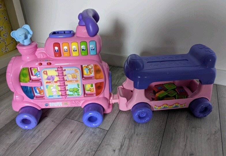 vtech push and ride alphabet train pink